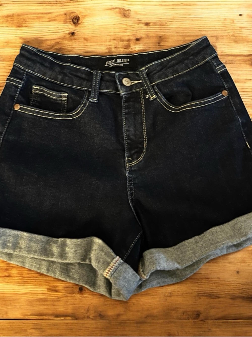 Judy Blue Dark Indigo Roll-Cuff Denim Shorts